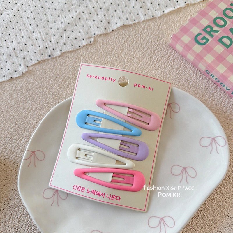 Candy Pastel Macaron Large Waterdrop BB Clips – Basic Cute Kawaii Hair Clips (2 Sets) hair clip candy