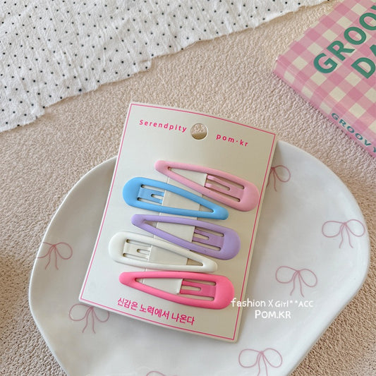 Candy Pastel Macaron Large Waterdrop BB Clips – Basic Cute Kawaii Hair Clips (2 Sets) hair clip candy