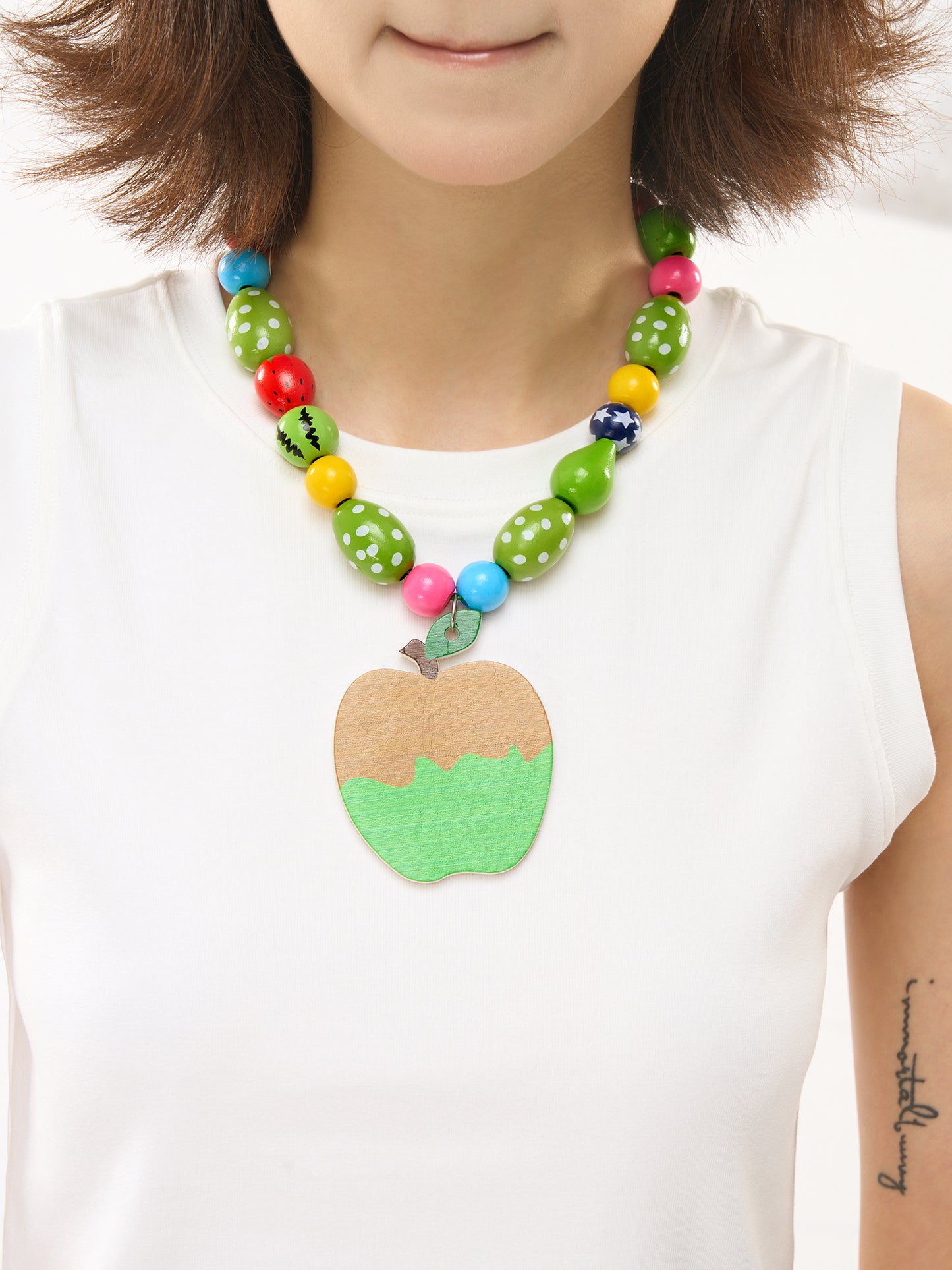 FRUITS Original Necklace | Fruit Apple Wood Bead Necklace necklace Fruits