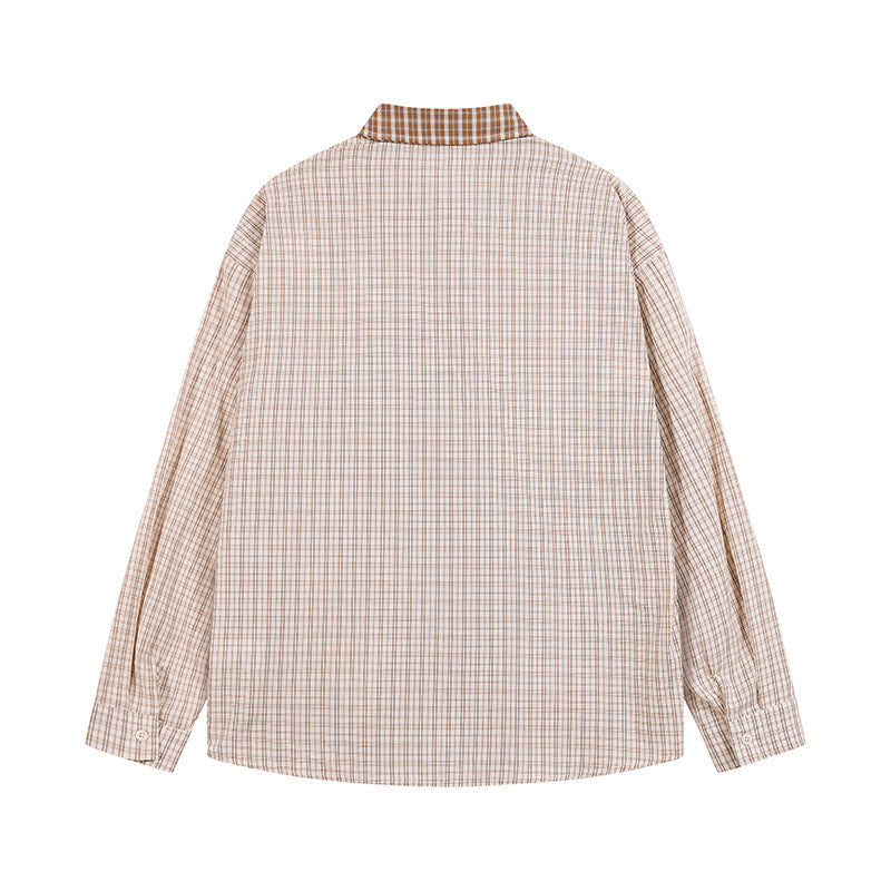 BIBULU - Vintage Plaid Cartoon Embroidered Shirt shirt BIBULU