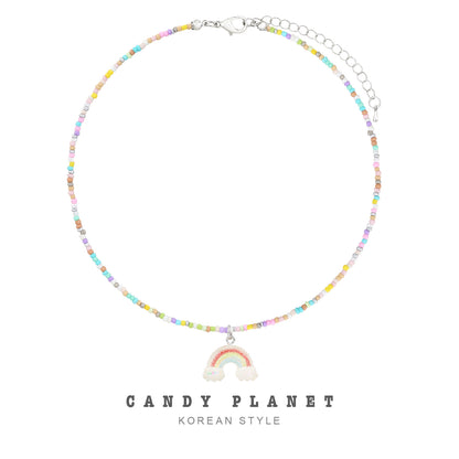 Candy Planet - Decora Kei Rainbow Beaded Necklace necklace candy planet