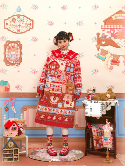 Lutra Jump - Decora Faux Fur Sailor Knit Dress dress Lutra Jump