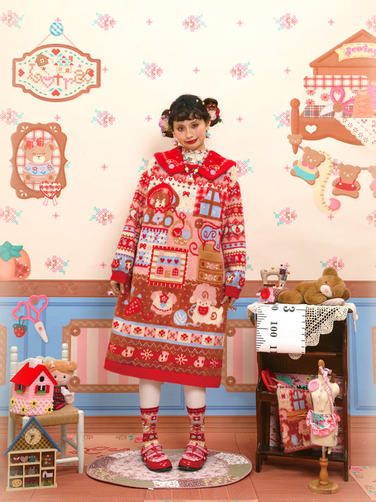 Lutra Jump - Decora Faux Fur Sailor Knit Dress dress Lutra Jump