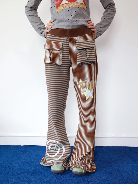 FRUITS - Kawaii Striped Patchwork Soft Casual Pants pants Fruits