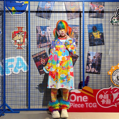 Rainbow Universe RUX - Rainbow Decora Puff Sleeve Dress set Rainbow Universe RUX