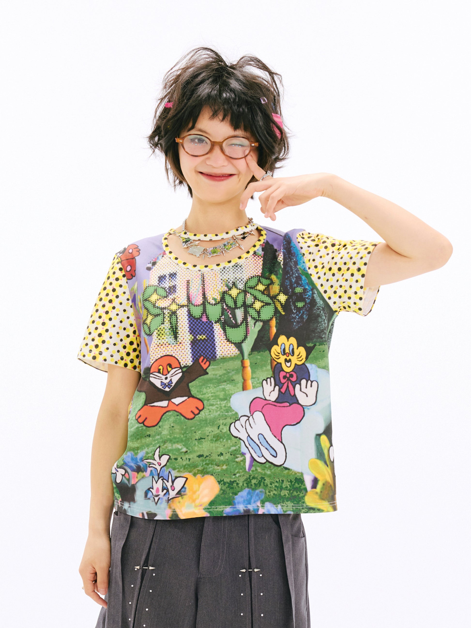 sillysis - Graffiti Y2K Stretch Tee shirt sillysis