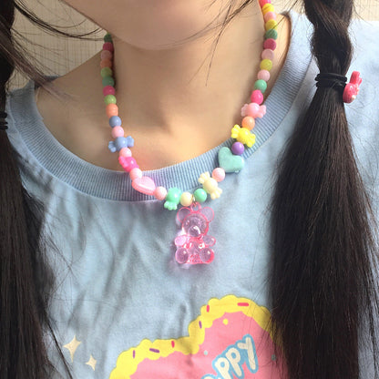 Maojiang - Decora Candy Bear Beaded Necklace necklace maojiang