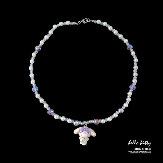 DuoXi - Purple Melody Bunny Bead Necklace necklace DuoXi