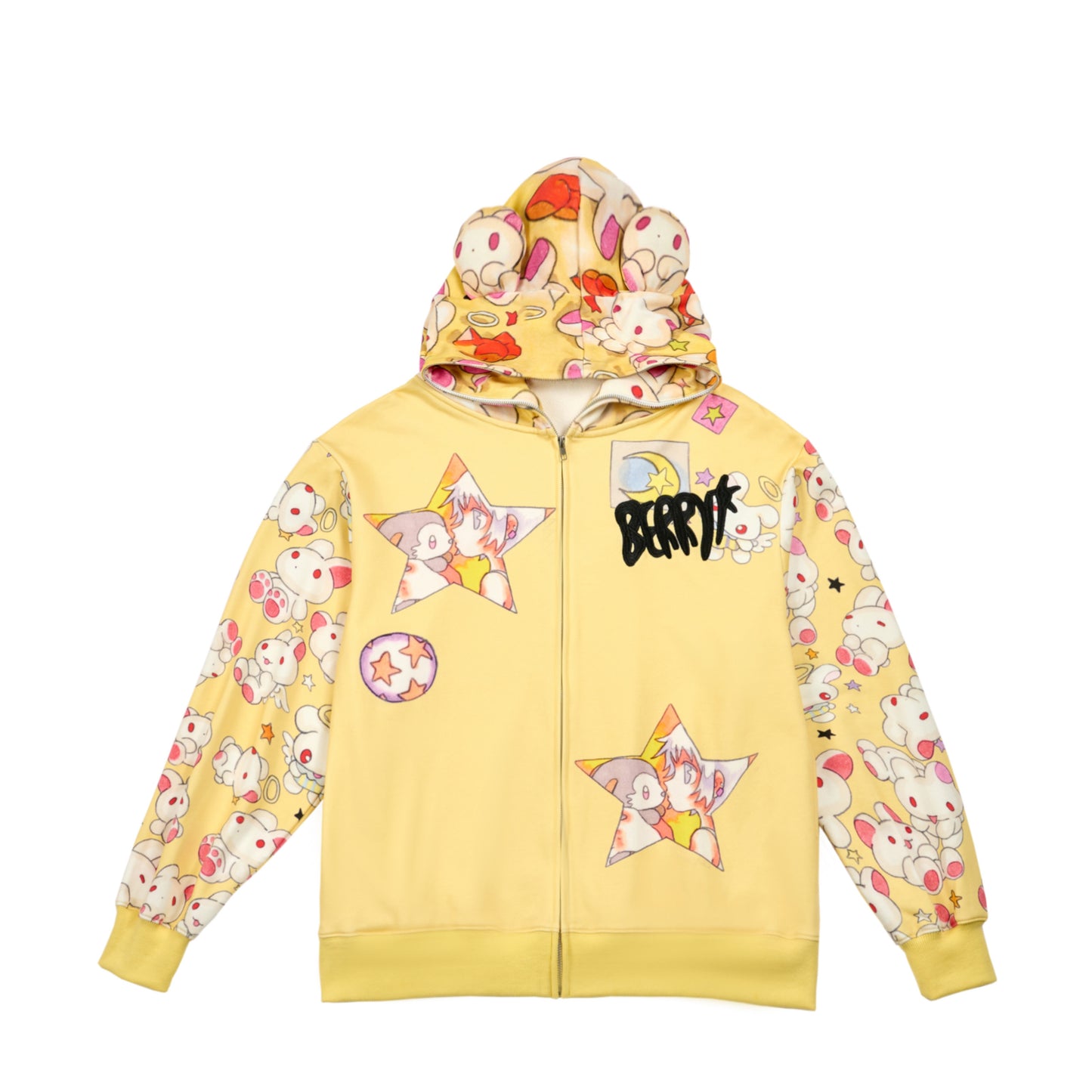 BlackBerry - Decora Kei Yellow Star Girl Jacket jacket BlackBerry M