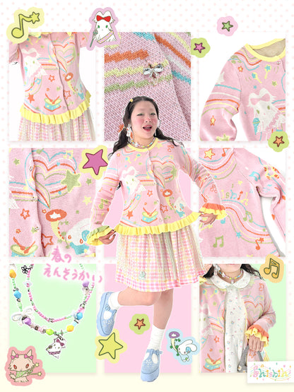 shishihshop – Kawaii Heart Knit Cardigan cardigan shishihshop