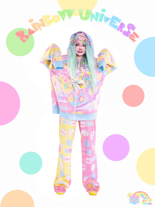 Rainbow Universe RUX - Decora Kei Colorblock Wide-Leg Pants pants Rainbow Universe RUX