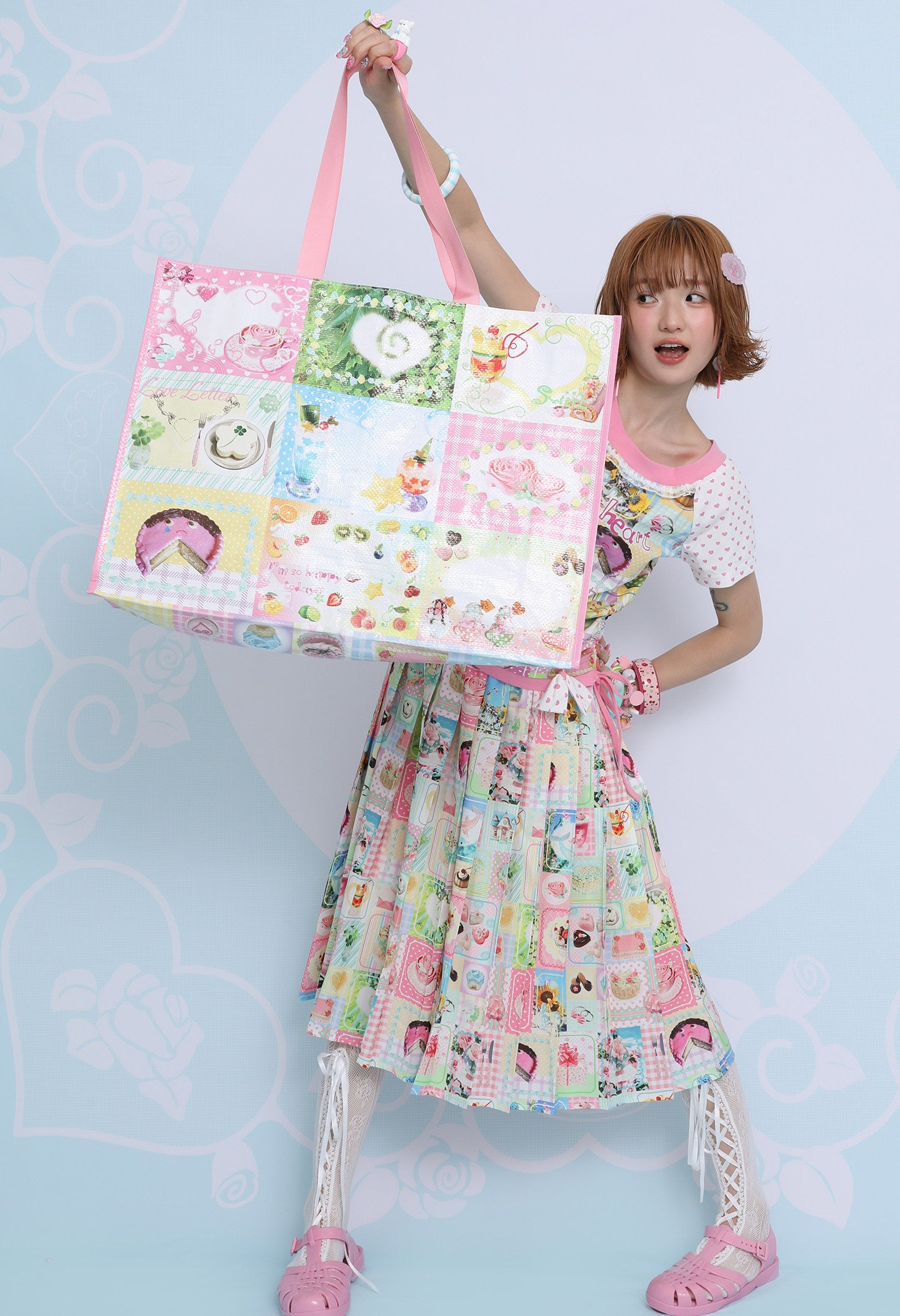 frufru - Vintage Collage Print Woven Tote Bag bag frufru