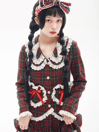 SOS MEME CLUB - Showa Retro Red Blazer jacket SOS MEME CLUB