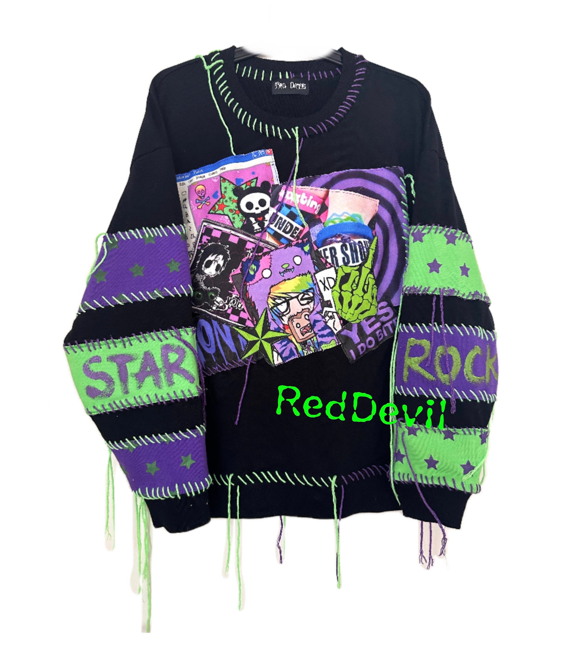 RedDevil - Punk Colorblock Crewneck Sweatshirt sweatshirt Red Devil