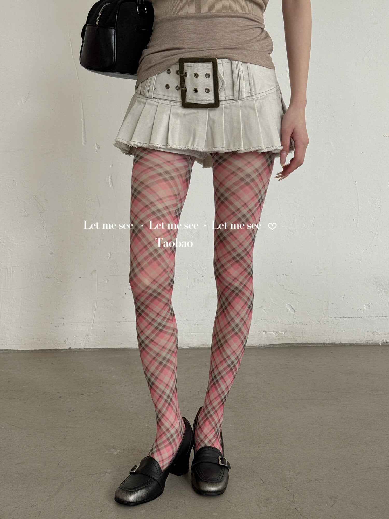 LET ME SEE - Plaid Pattern Sheer Tights tights let me see