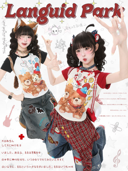Languid Park - Contrast Raglan Crop Tee apron Languid Park