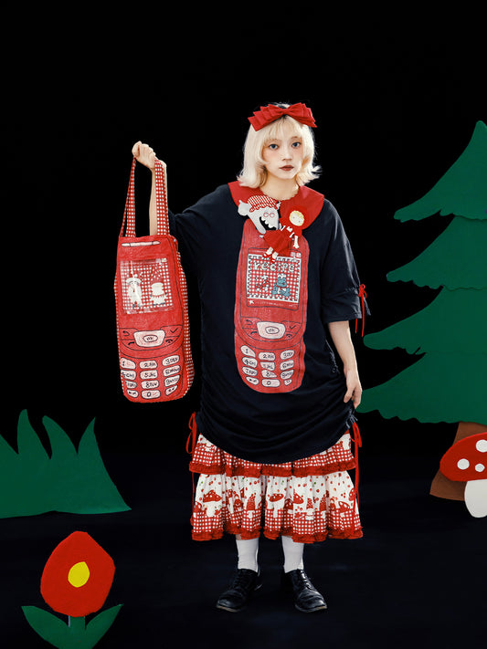 Meugler – Kawaii Oversized Phone Print Dress