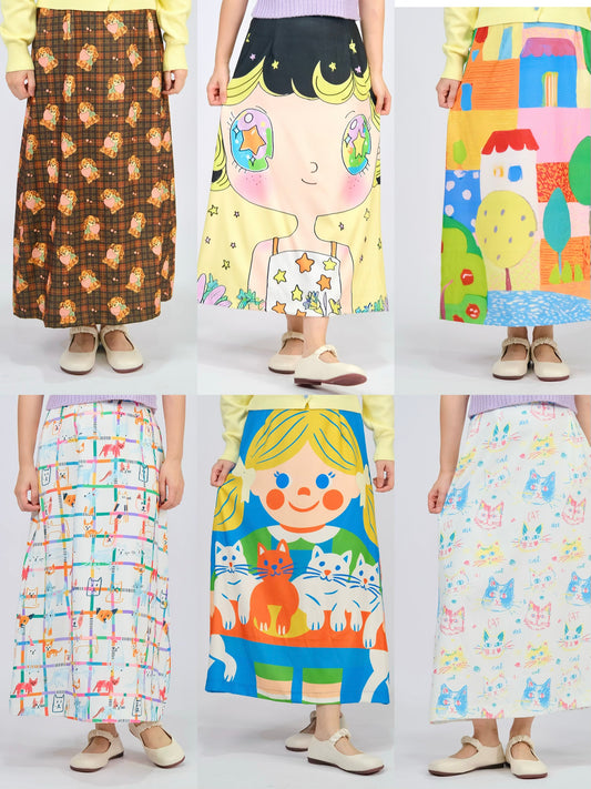 MeowMeow Bug - Kidcore High Waist Mermaid Midi Skirt skirt MeowMeow Bug