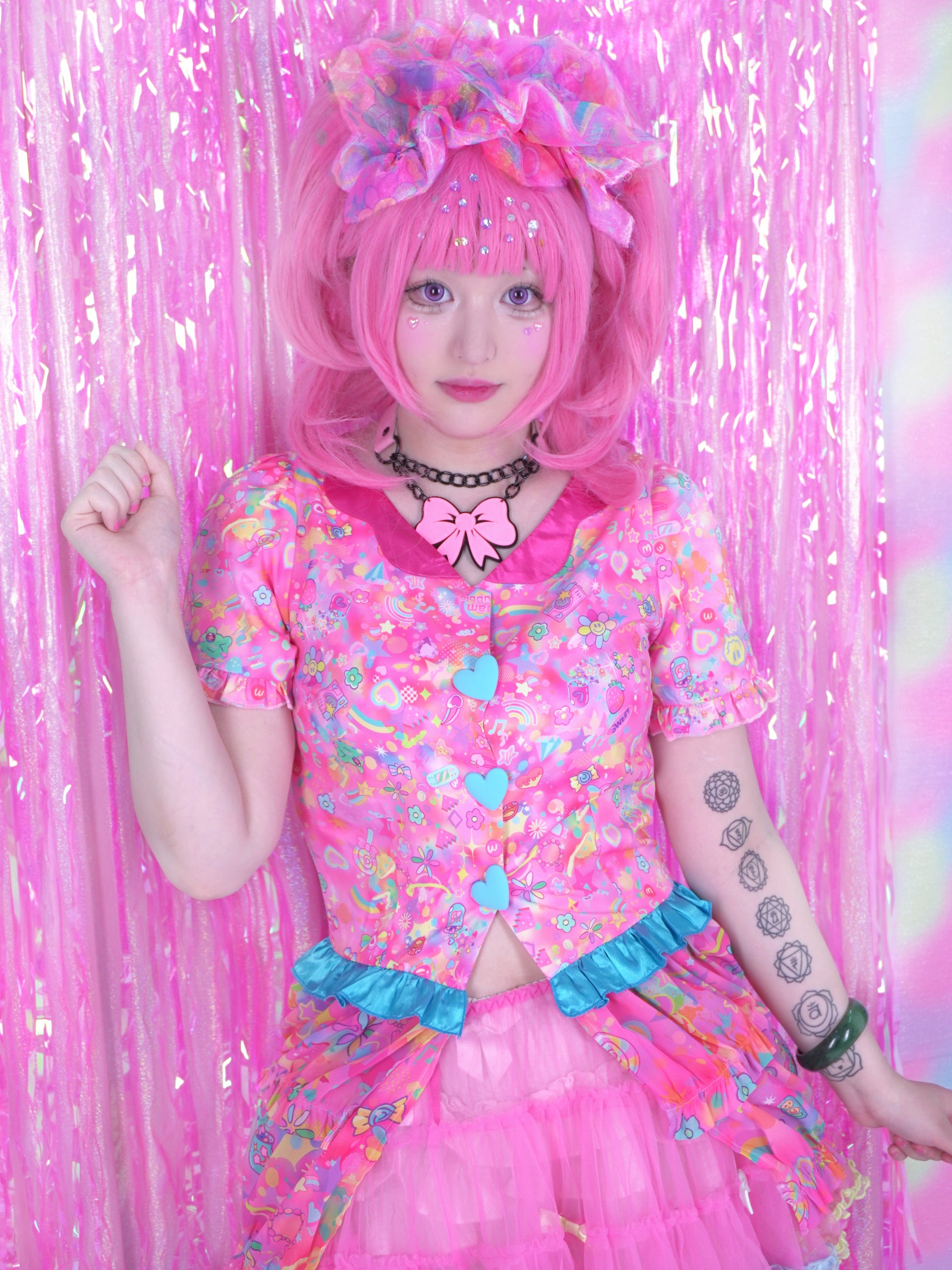 Dream Bubble Pastel Pink Outerwear | Decora Iridescent Layered Sheer Jacket shirt Dream Bubble