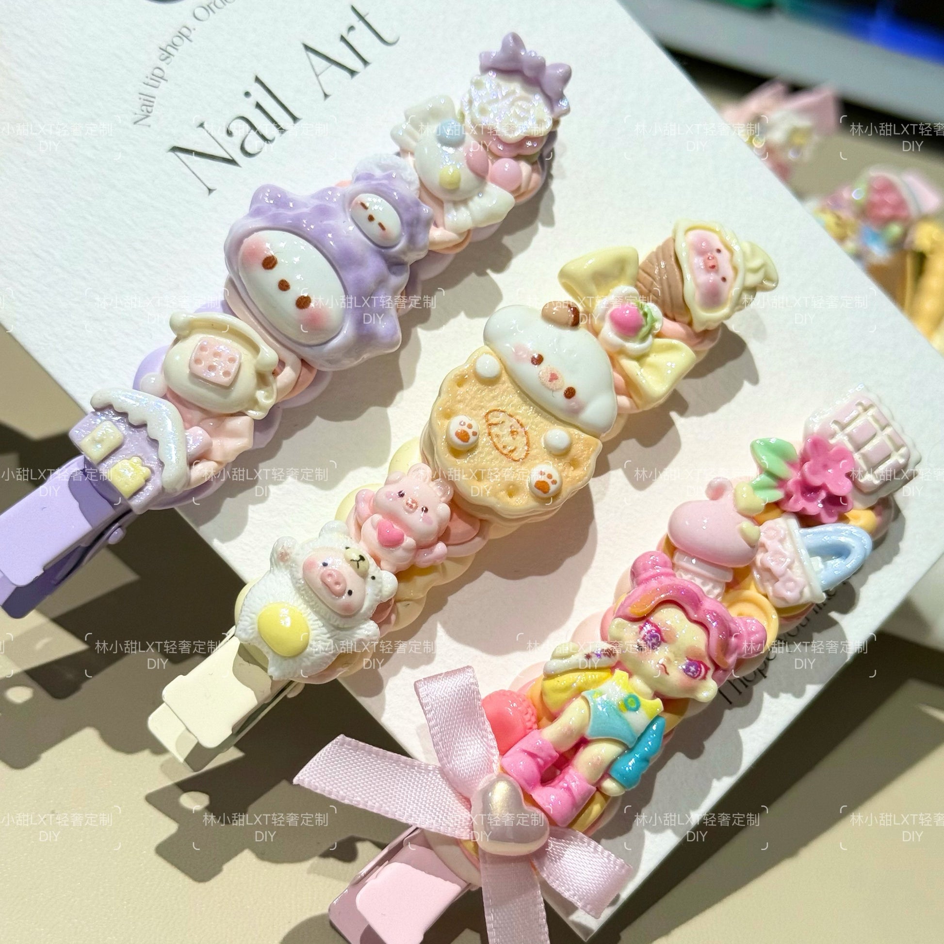 LXT - Cream Hair Clip Blind Box 5pcs hair clip LXT