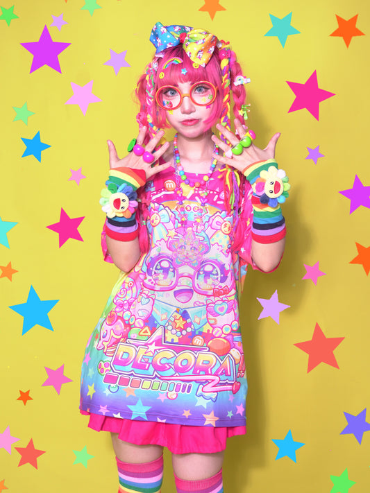 Dream Bubble – Decora Rainbow Cat Print Modal T-Shirt tshirt Dream Bubble