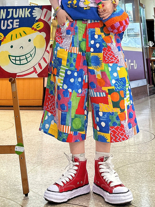 made in zzz – Retro Color Wide-Leg Cropped Pants pants made in zzz