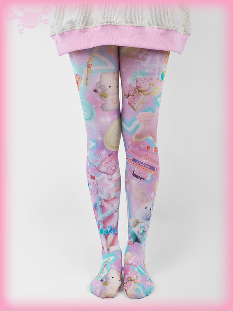 NIHON KIDS - Decora Kei Dopamine Doll Tights tights NIHON KIDS