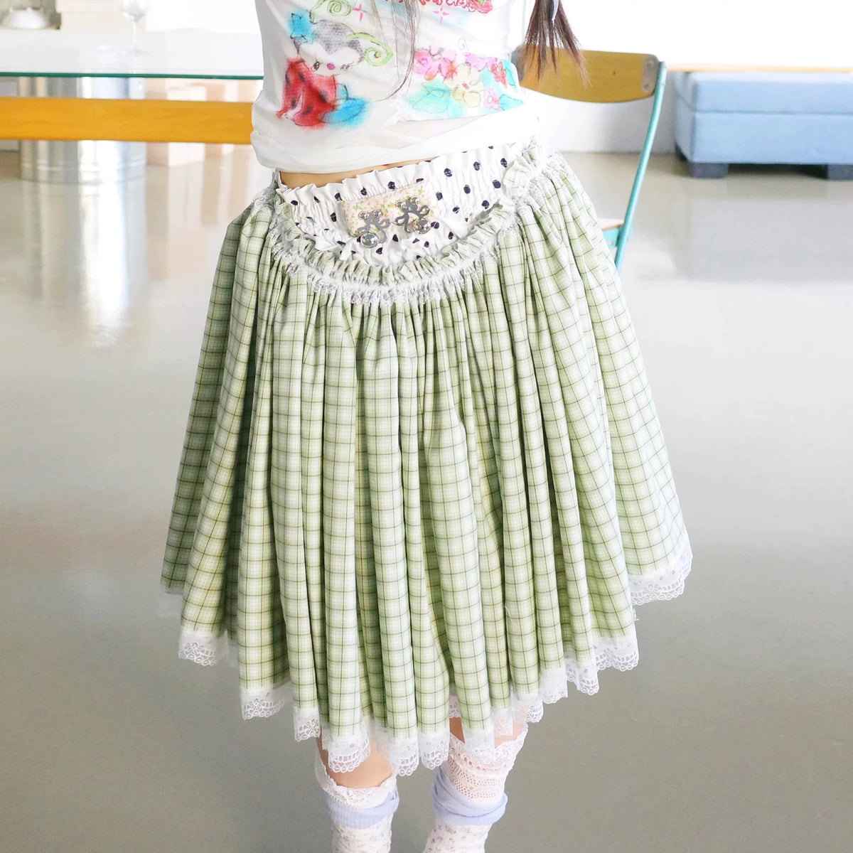 sillysis - Reversible Plaid Ruffle Hem Skirt skirt sillysis