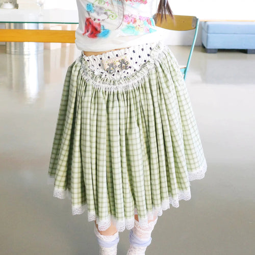 sillysis - Reversible Plaid Ruffle Hem Skirt skirt sillysis