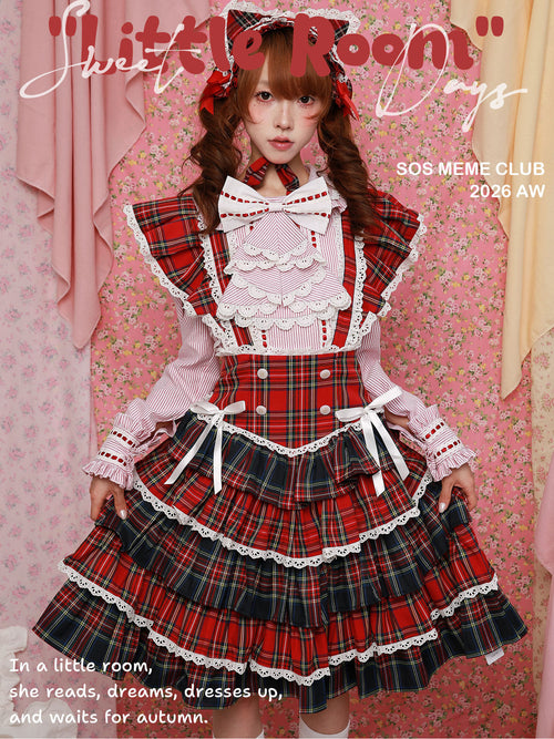 SOS MEME CLUB - Stripe Design Retro Shirt Lolita Base Shirt shirt SOS MEME CLUB