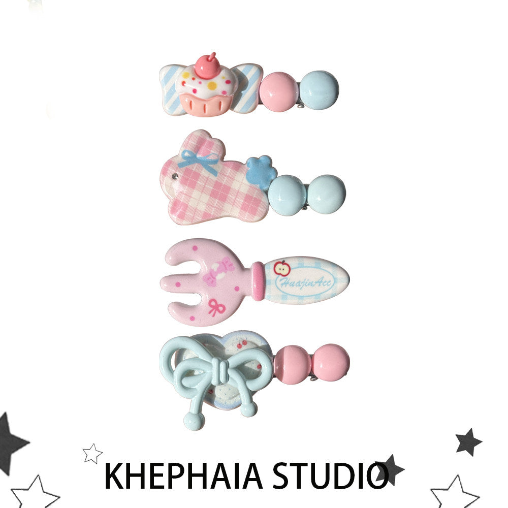KHEPHAIA - Pink Blue Puppy Hair Clips Set hair clip KHEPHAIA
