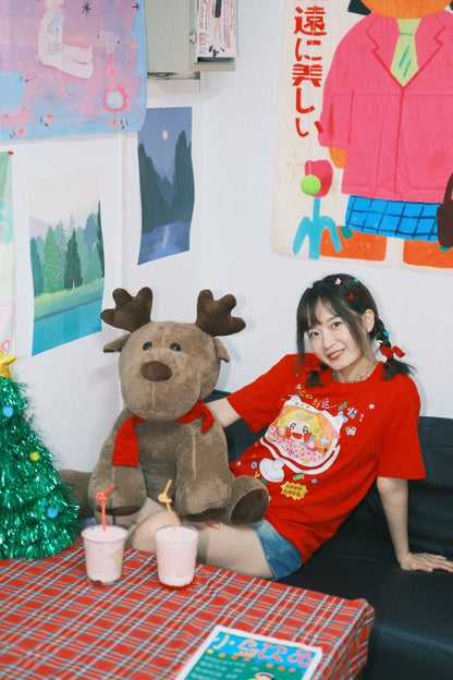 MooYo - Decora Kei Lucky Red Cotton T-Shirt tshirt MOOYO