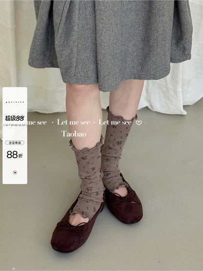 LET ME SEE - Floral Ruffle Footless Socks socks let me see