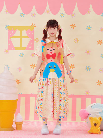 NIKKOU - Color Print Doll Shirt shirt Nikkou home
