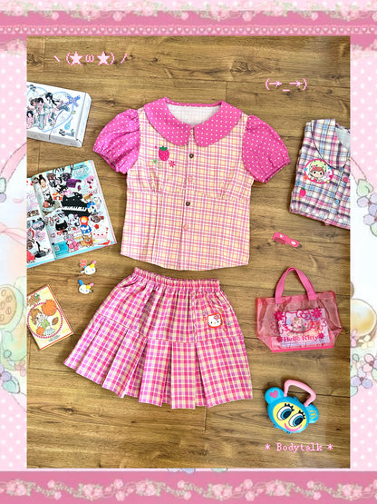 Bodytalk - Strawberry Puff Sleeve Blouse shirt bodytalk