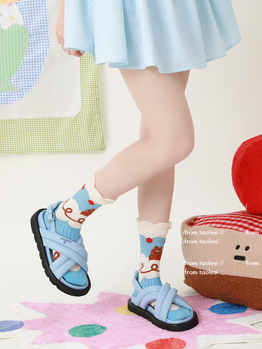 TaoLeSi - Kawaii Cartoon Ruffle Socks sock TaoLeSi