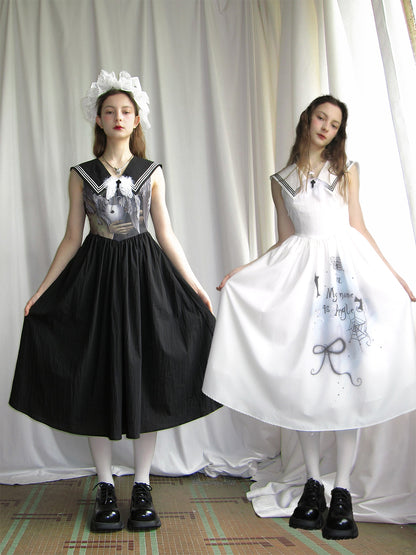 daytoday everyday institute - Kawaii Sleeveless Sailor Dress dress daytoday everyday institute