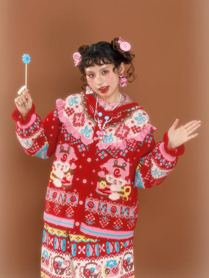 LutraJump - Decora Fair Isle Knit Cardigan cardigan Lutra Jump