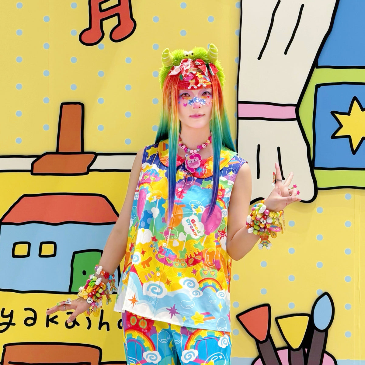 Rainbow Universe RUX - Rainbow Decora Tank Top Shorts Set set Rainbow Universe RUX