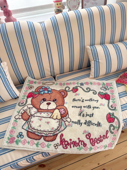 KaiXin Hostel - Bear Strawberry Cross Stitch Rug mat KaiXin hostel
