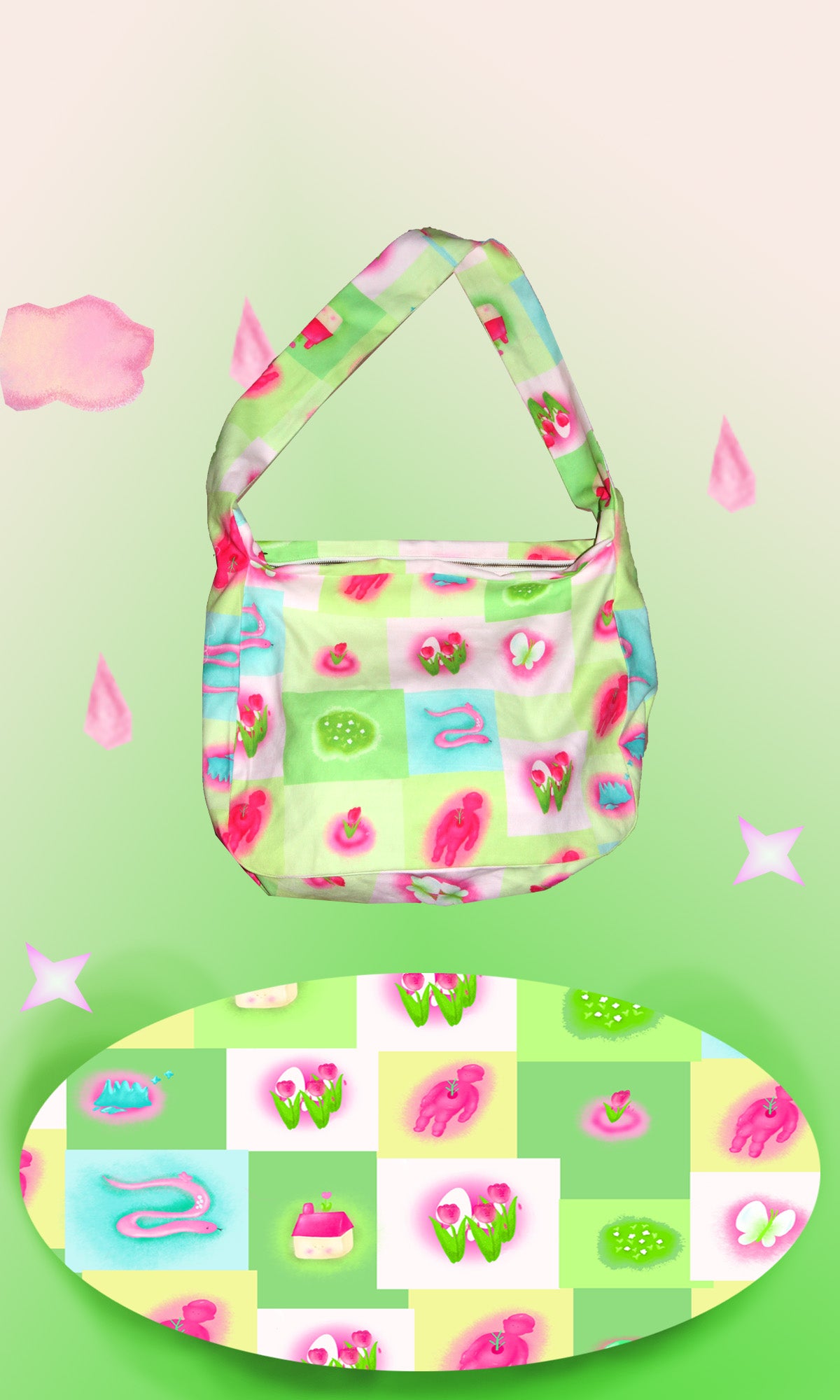 Harajuku Bag Green Shoulder Crossbody Bag Dumpling Shape Bag bag Moon Meadow