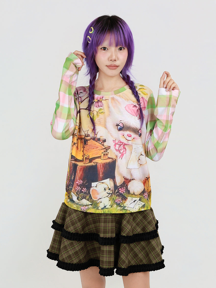 Nihon Kids - Vintage Garden Cat Top shirt NIHON KIDS