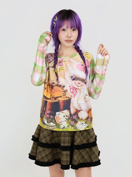Nihon Kids - Vintage Garden Cat Top shirt NIHON KIDS