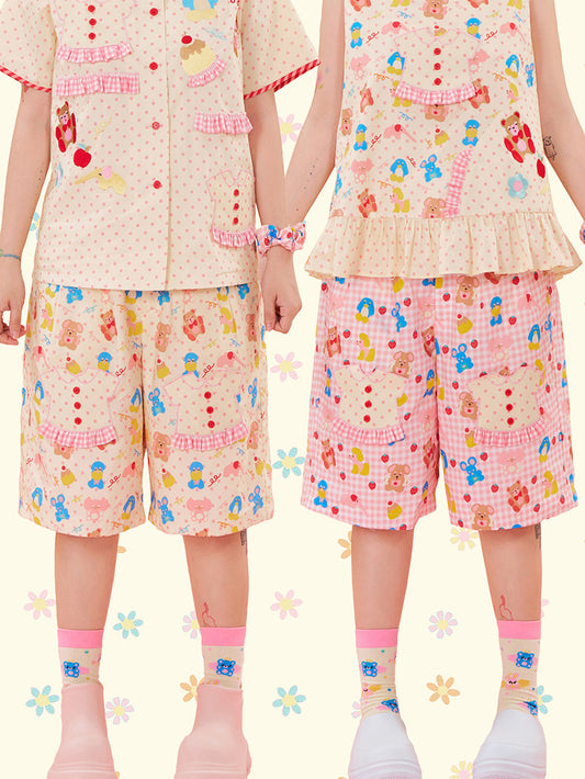 NIKKOU - Cotton Loose Bermuda Shorts shorts Nikkou home