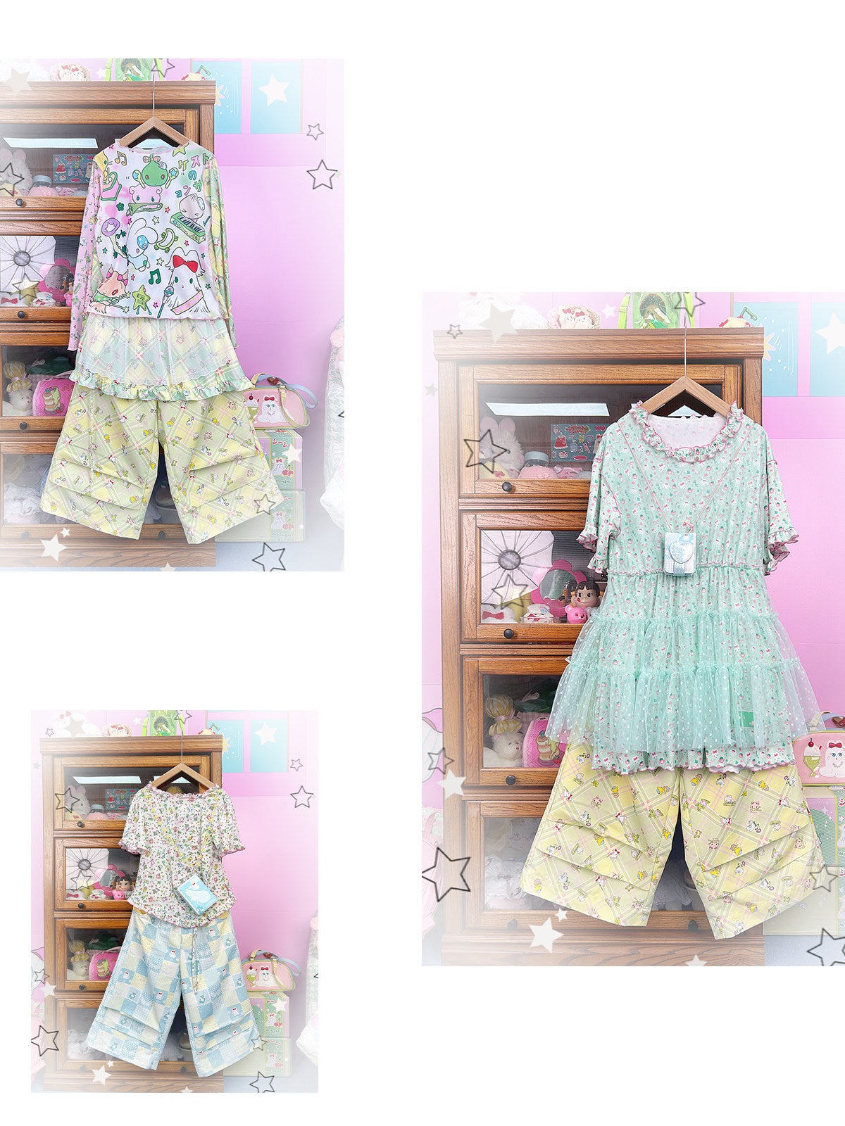 shishihshop - Yellow Grenn Soft Denim Cropped Pants pants shishihshop