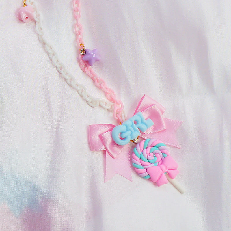 maojiang - Decora Sweetheart Lollipop Necklace for Harajuku Girls necklace maojiang Pink