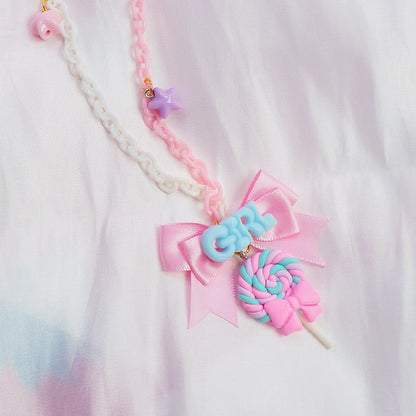 maojiang - Decora Sweetheart Lollipop Necklace for Harajuku Girls necklace maojiang Pink