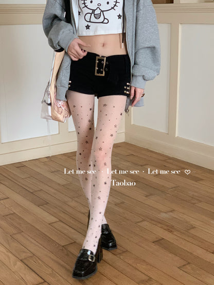 LET ME SEE - Kawaii Star Print Tights tights let me see