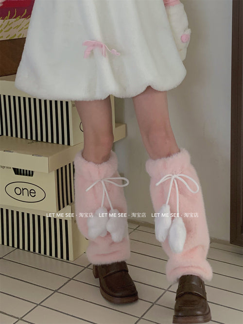 LET ME SEE Star Leg Warmers | Fuzzy Fall/Winter Mid-Calf Leg Covers leg warmmers let me see