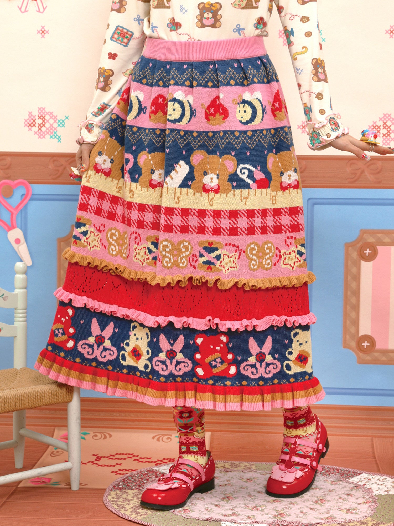 Lutra Jump - Decora Colorblock Knit Skirt skirt Lutra Jump
